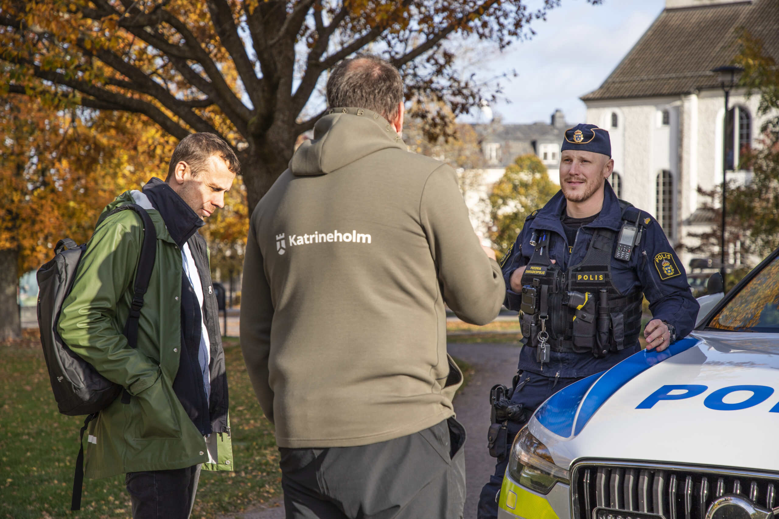 Tobias & Håkan med polis-Fredrik