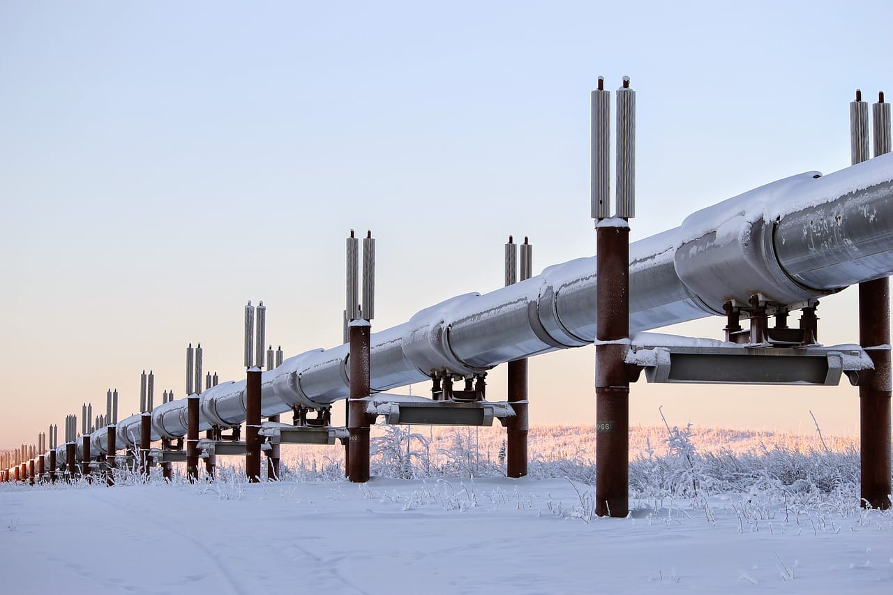 A pipeline in winter