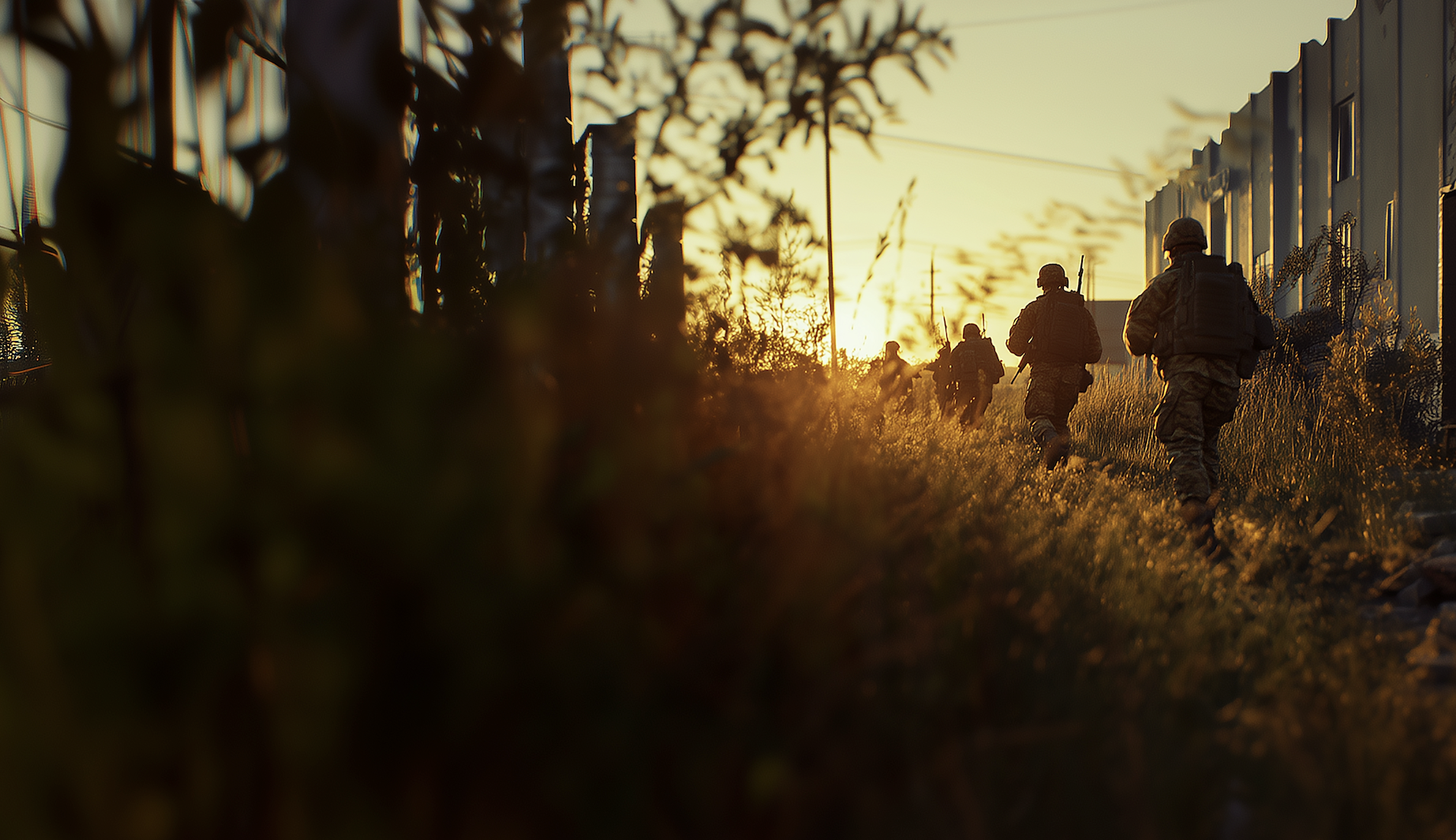 soldier on exercise in sunlight